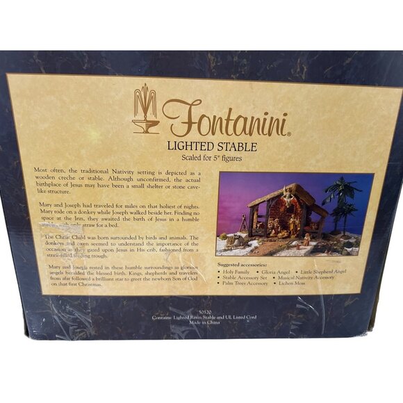 Fontanini Lighted Stable Christmas Holliday Village Accessory Decor Collectible - Picture 4 of 4